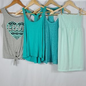 Bundle of Small Blue Summer Various Tank Tops